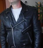 Pánska kožená bunda na motorku